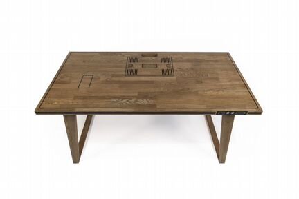 Умный стол с USB из натурального дерева (новый)