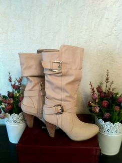 Сапоги женские, д/сезонные, кожа, б/у