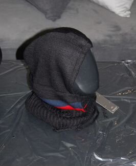 Мужской капор шапка-капюшон-шарф -Tommy- black new