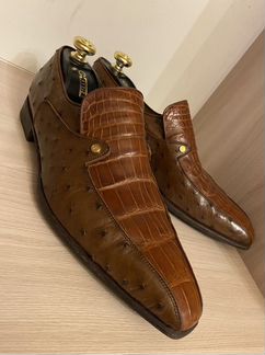 Туфли zilli крокодил страус оригинал,43 размер