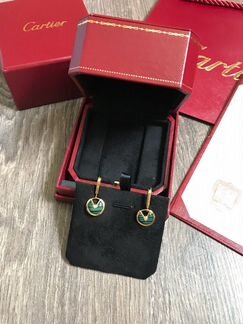 Серьги Cartier amulette малахит