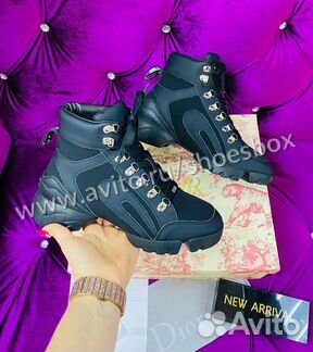 Кроссовки dior утеплённые черные