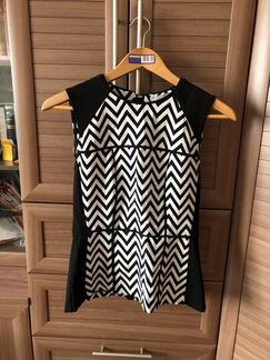 Блузка H&M черно-белая, размер 36 (S)