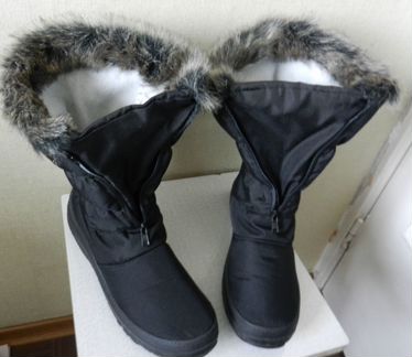 Сапоги дутики чёрные с нескользящей подошвой