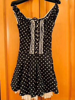 Платье в горошек хлопок XS