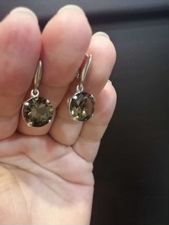 Серебряные серьги Раух топаз